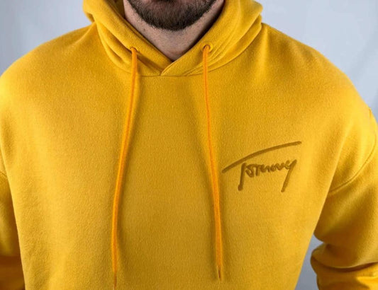 💎 Sweat à Capuche Tommy Jeans Oversize Jaune - Coton et Polyester 💎