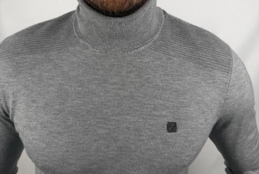Pull Kaporal Gris à Col Roulé taille L