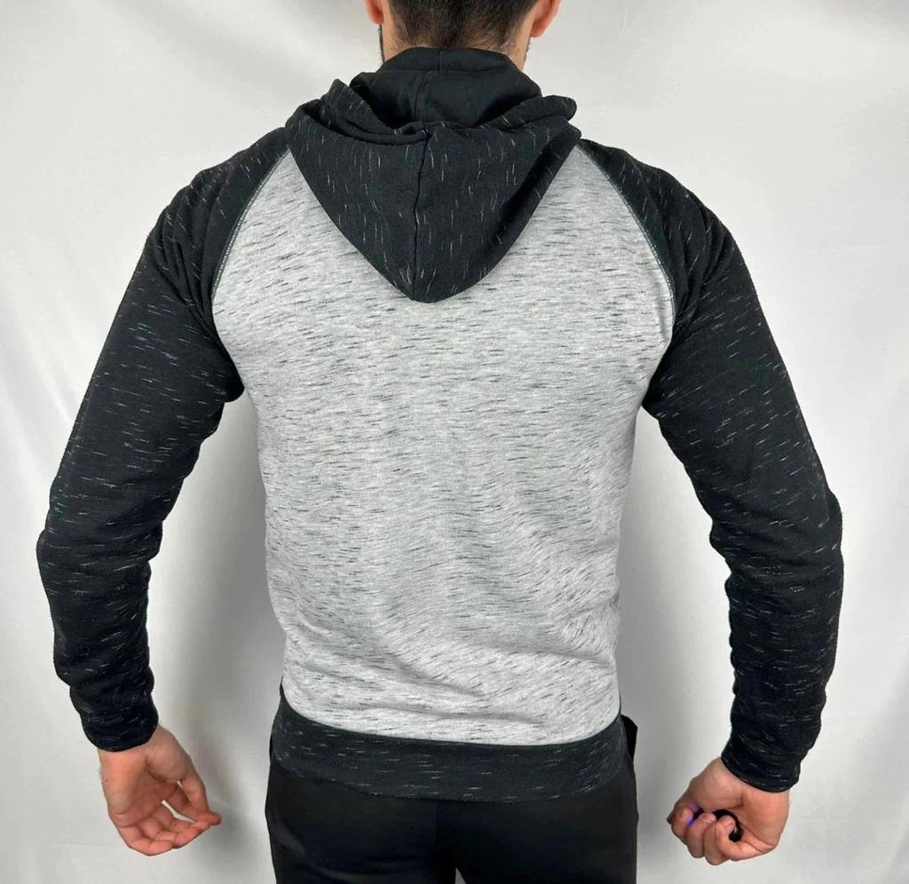 Felpa con Cappuccio Adidas Grigia e Nera - S