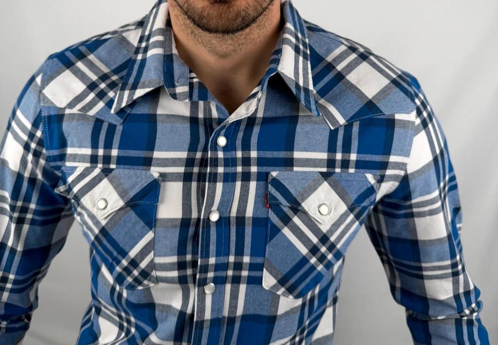 💎 Chemise Levi’s à Carreaux Bleue taille S - Coton et Élasthanne 💎