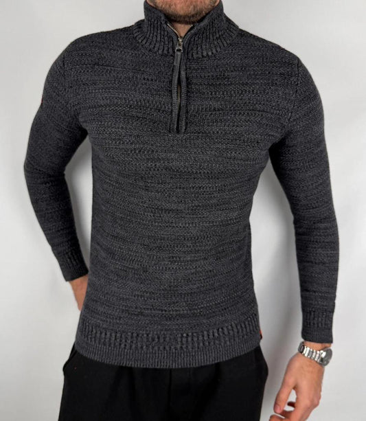Pull Superdry Zip Gris / Noir - S