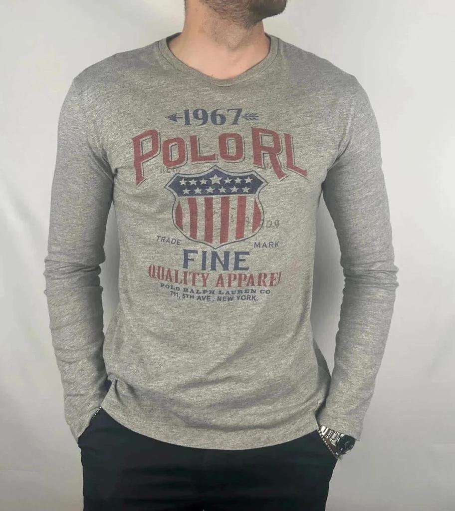 Tee Shirt Manches Longues Ralph Lauren Gris - S