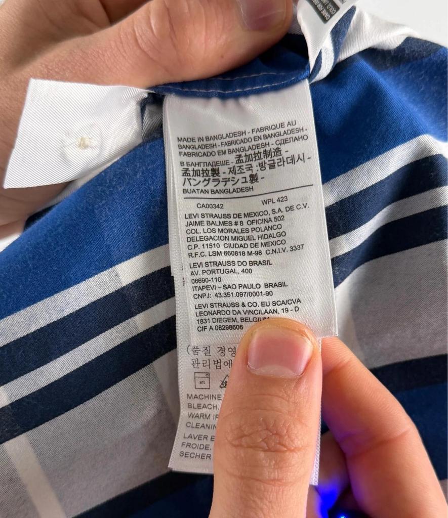 💎 Chemise Levi’s à Carreaux Bleue taille S - Coton et Élasthanne 💎
