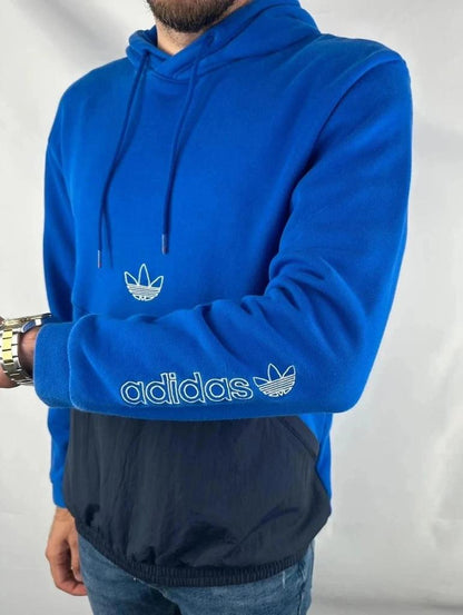 Sweat à Capuche Adidas Vintage Bleu - S