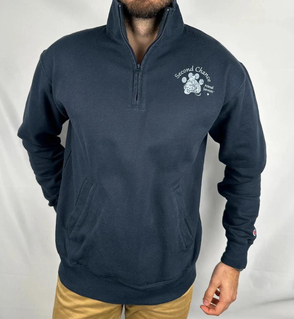 Felpa Champion con zip 1/4 blu navy - L
