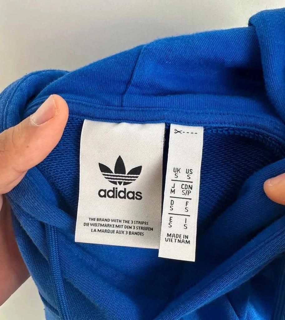 Sweat à Capuche Adidas Vintage Bleu - S