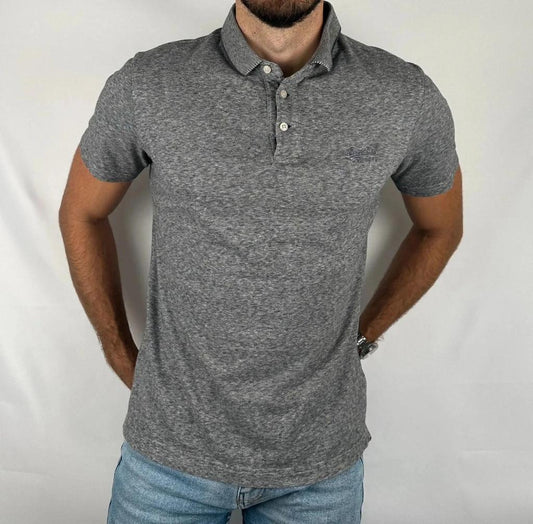 💎 Polo Superdry Gris taille L - 100% Coton 💎