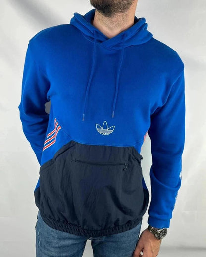 Sweat à Capuche Adidas Vintage Bleu - S