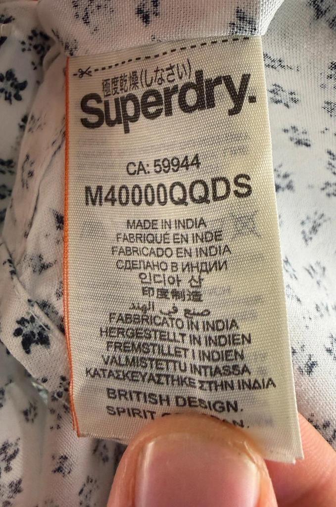 Chemise Superdry Blanche à Motifs - M