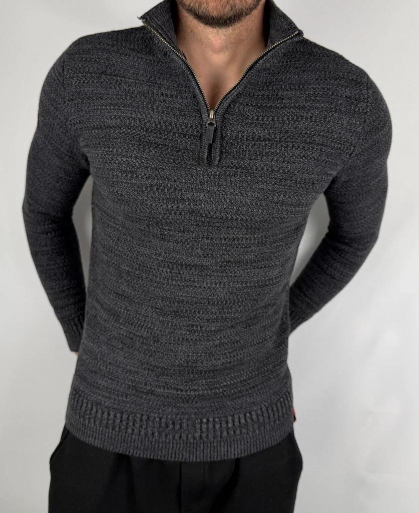 Pull Superdry Zip Gris / Noir - S