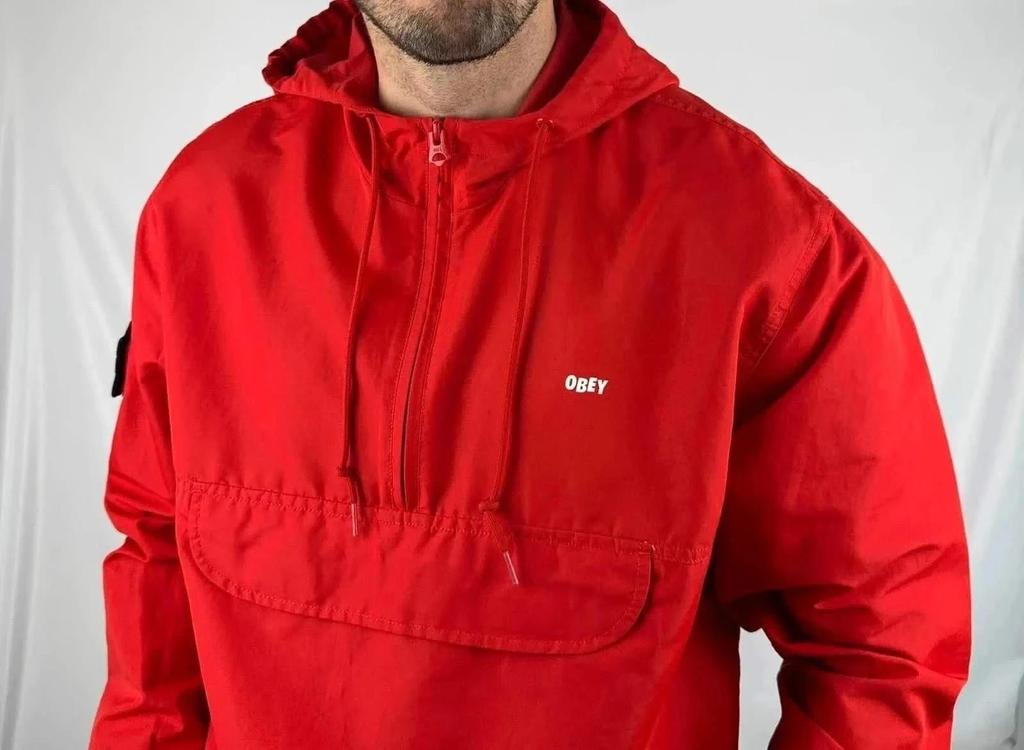 💎 Imperméable Rouge Obey taille L - 100% Polyester 💎