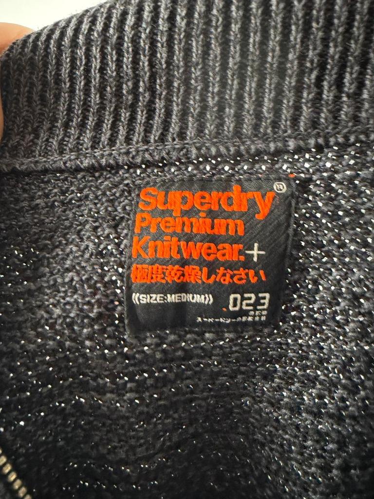 Pull Superdry Zip Gris / Noir - S