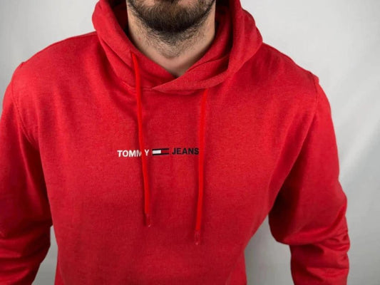 Felpa con Cappuccio Tommy Hilfiger Rossa - L