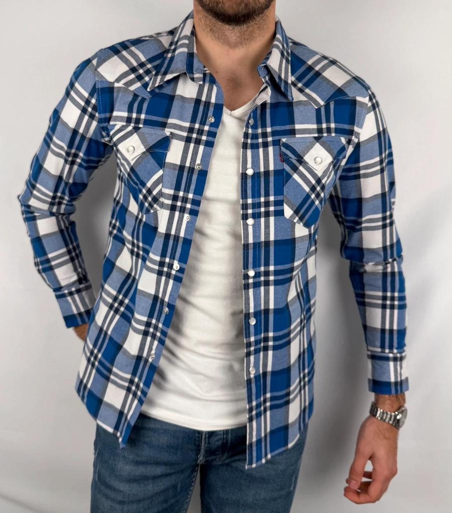 💎 Chemise Levi’s à Carreaux Bleue taille S - Coton et Élasthanne 💎