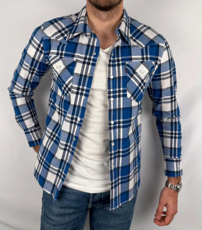 💎 Chemise Levi’s à Carreaux Bleue taille S - Coton et Élasthanne 💎