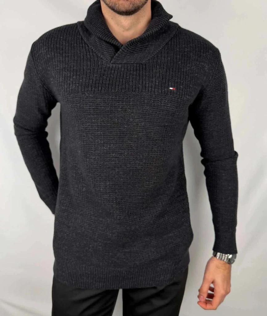 Maglione Tommy Hilfiger Grigio / Nero - L