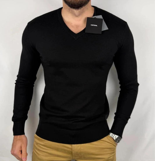 Maglione Kaporal Nero Scollo a V Nuovo - M