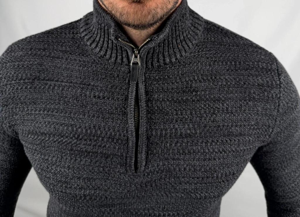 Pull Superdry Zip Gris / Noir - S