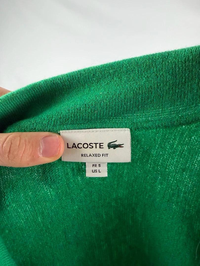 Pull Lacoste Vert en laine type polo