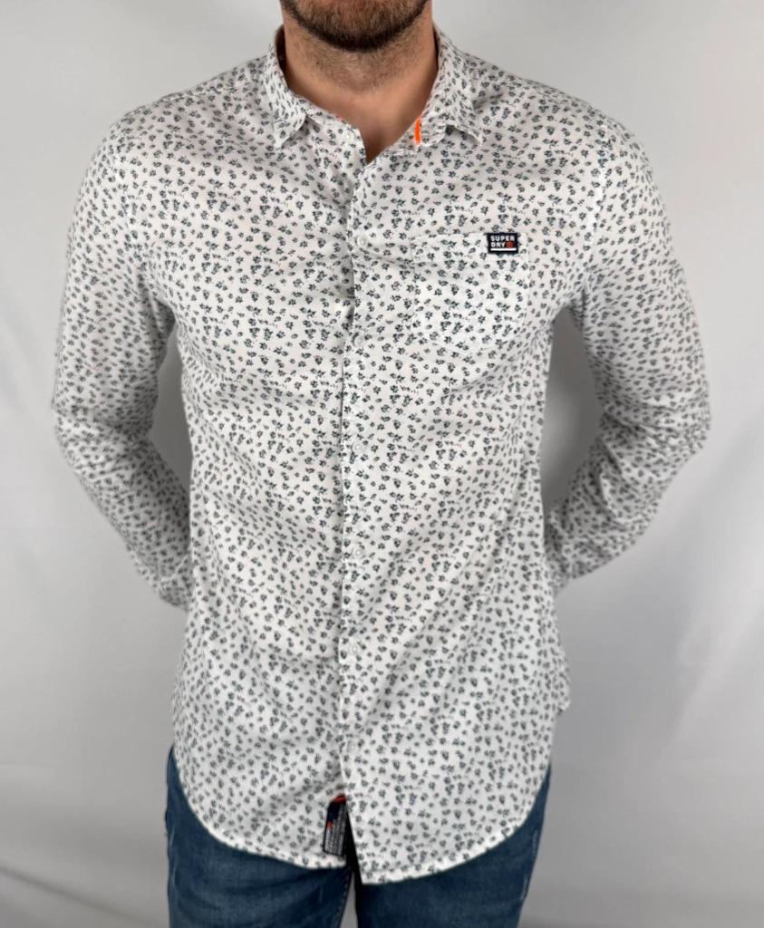 Chemise Superdry Blanche à Motifs - M