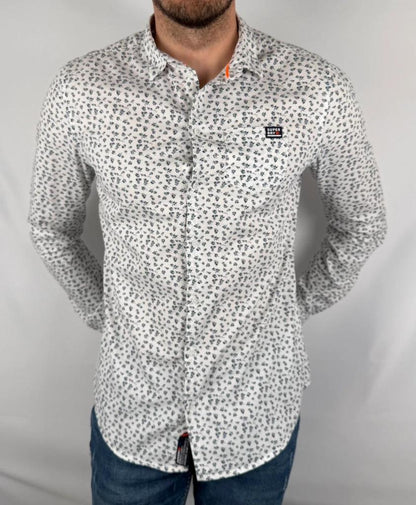 Chemise Superdry Blanche à Motifs - M
