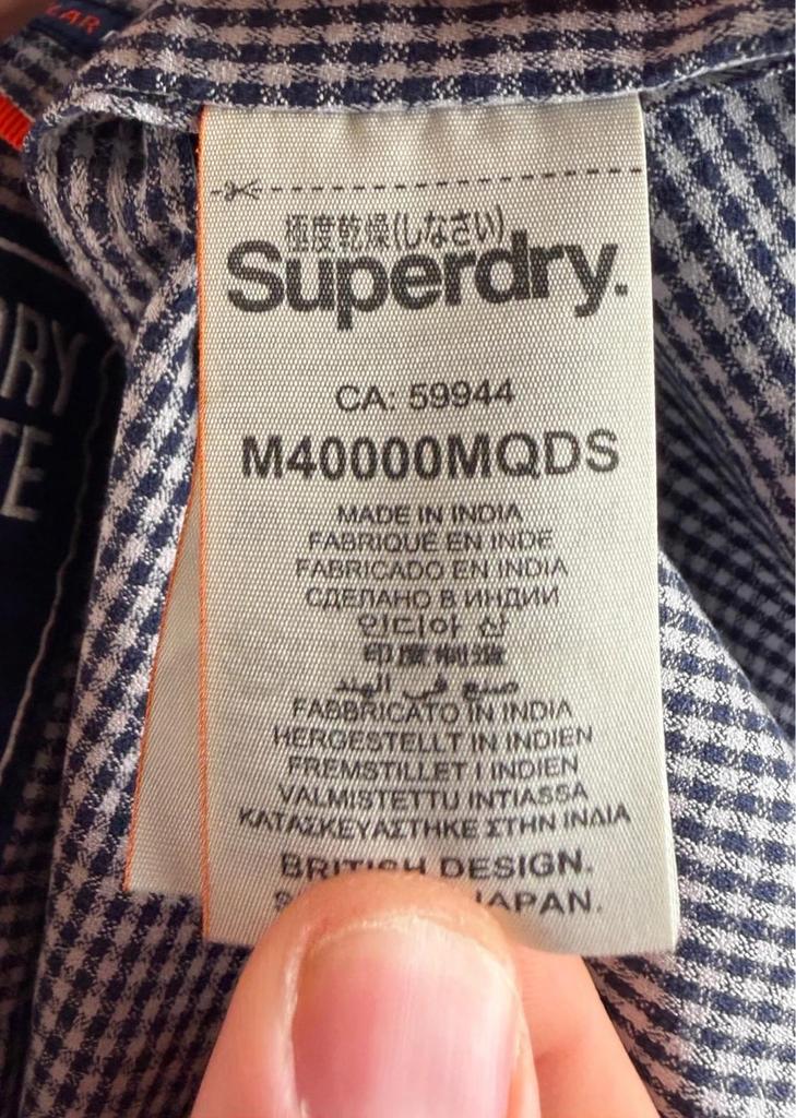 Chemise Superdry à Carreaux taille M - 100% Coton