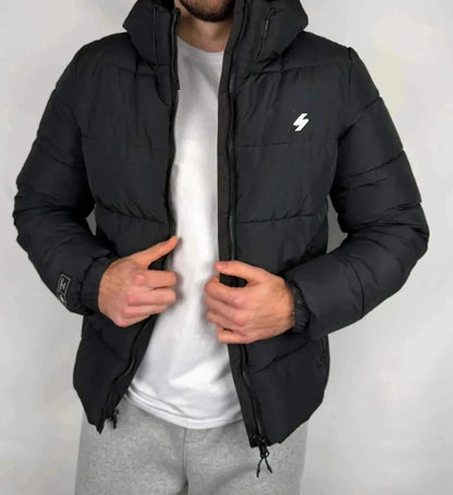 💎 Piumino Superdry Nero taglia M come nuovo - 100% Poliestere 💎