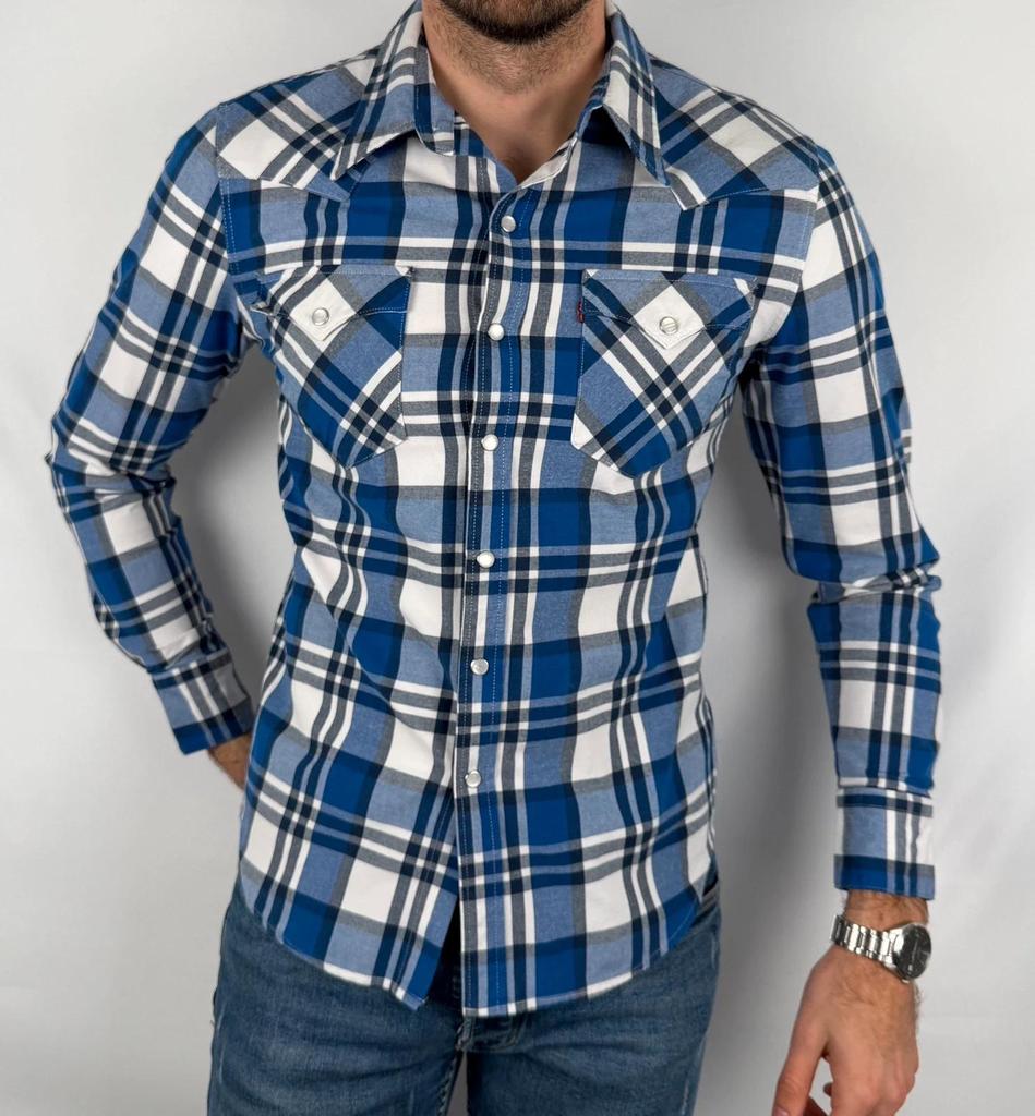 💎 Chemise Levi’s à Carreaux Bleue taille S - Coton et Élasthanne 💎