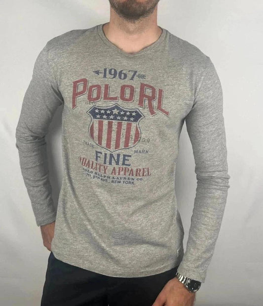 Tee Shirt Manches Longues Ralph Lauren Gris - S