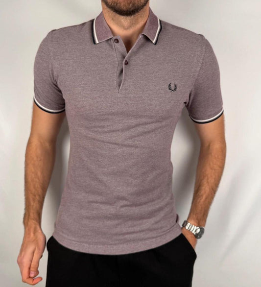 Polo Fred Perry Lilla / Bordeaux - S