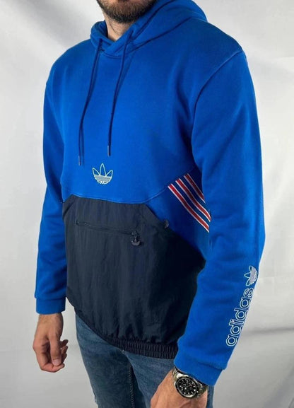 Sweat à Capuche Adidas Vintage Bleu - S