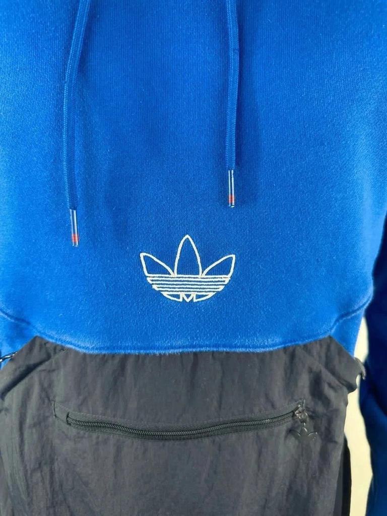 Sweat à Capuche Adidas Vintage Bleu - S