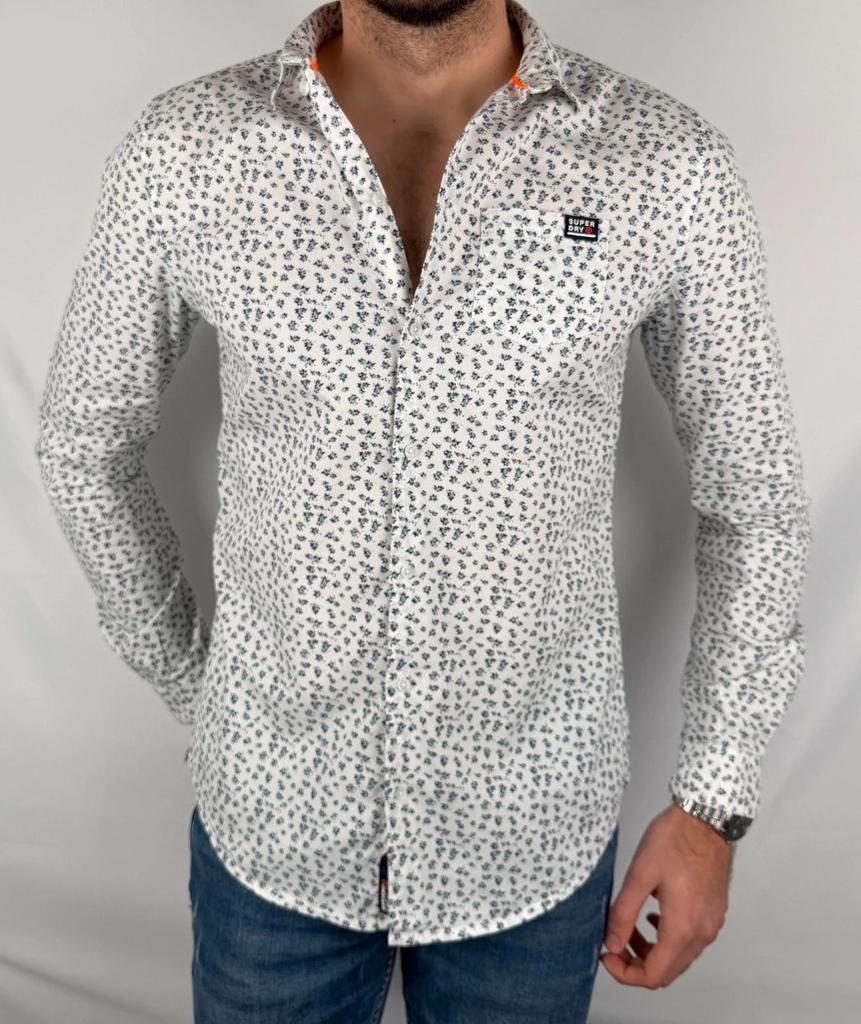 Chemise Superdry Blanche à Motifs - M