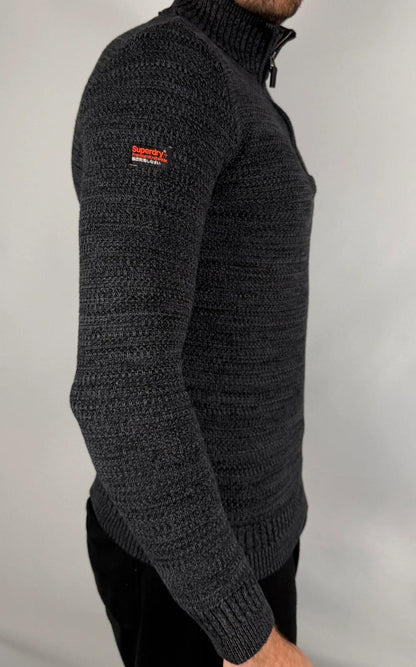 Pull Superdry Zip Gris / Noir - S