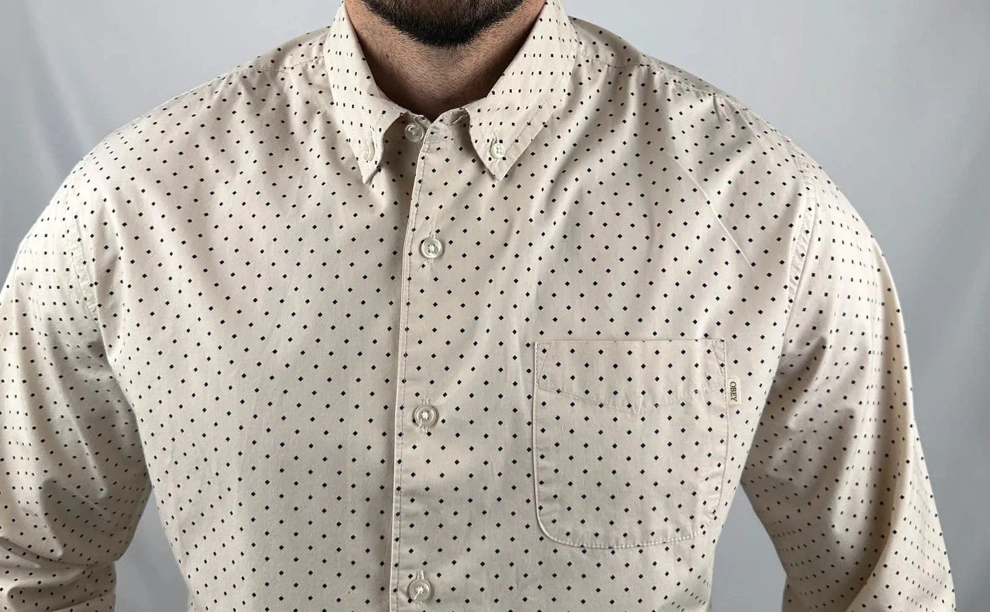 Camicia Obey Bianca a Pois - M