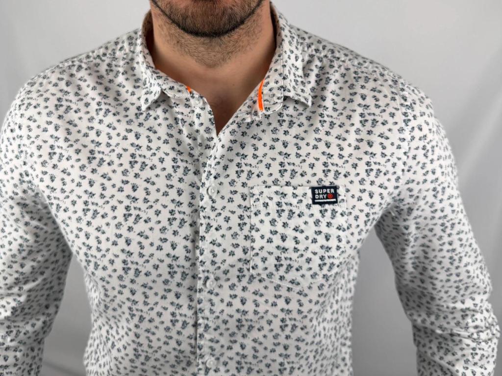 Chemise Superdry Blanche à Motifs - M