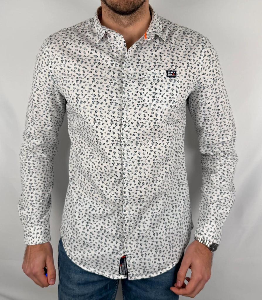 Chemise Superdry Blanche à Motifs - M