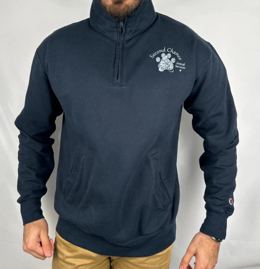 Felpa Champion con zip 1/4 blu navy - L