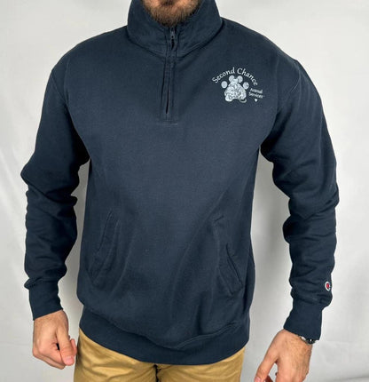 Felpa Champion con zip 1/4 blu navy - L