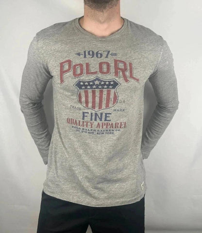 Tee Shirt Manches Longues Ralph Lauren Gris - S