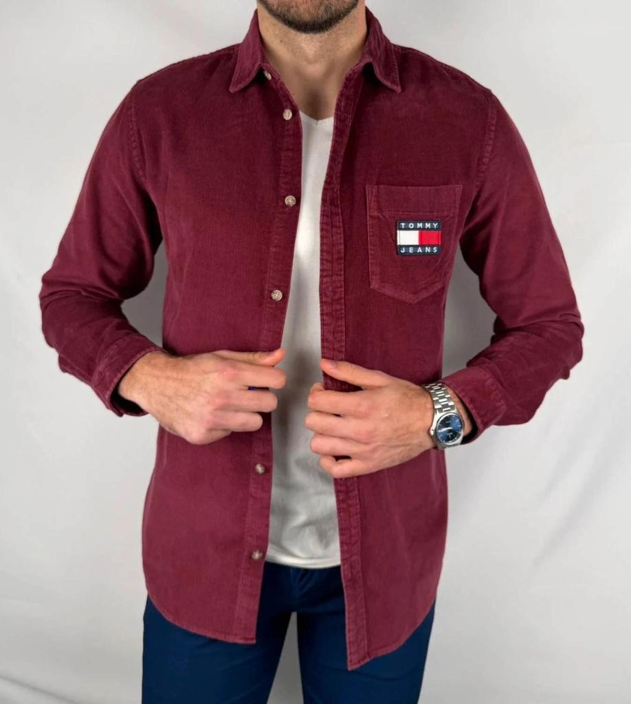 Chemise Tommy Jeans en Velours Bordeaux - S