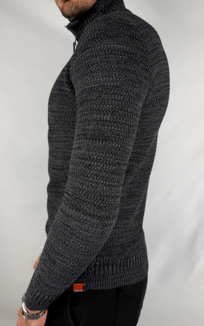 Pull Superdry Zip Gris / Noir - S