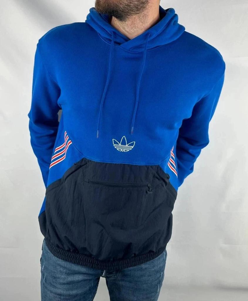 Sweat à Capuche Adidas Vintage Bleu - S