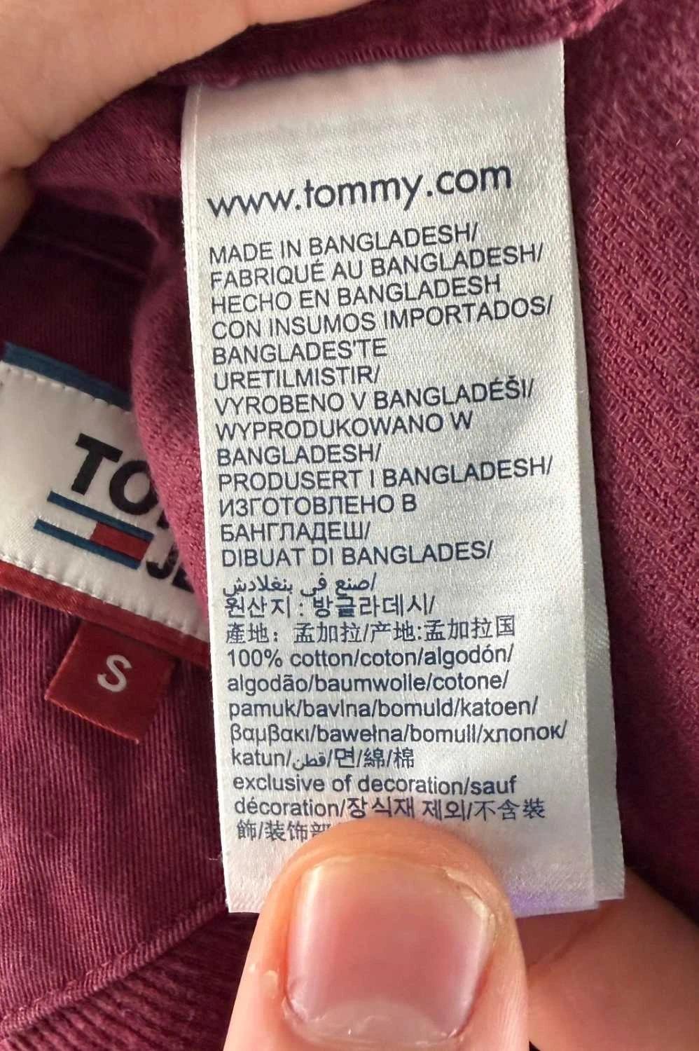 Chemise Tommy Jeans en Velours Bordeaux - S