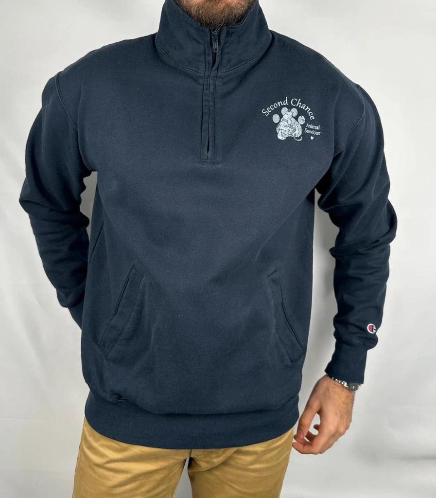 Felpa Champion con zip 1/4 blu navy - L
