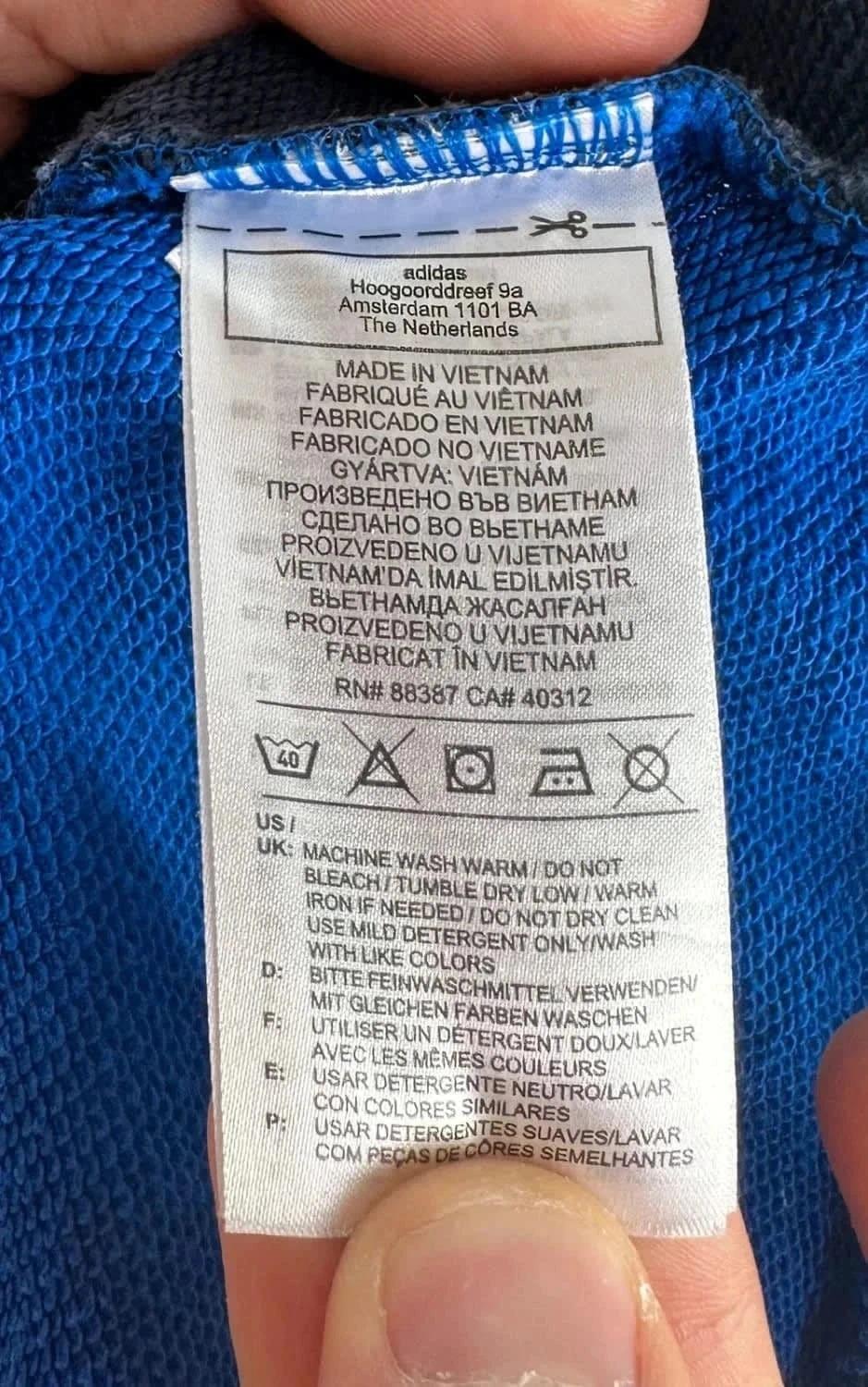Sweat à Capuche Adidas Vintage Bleu - S