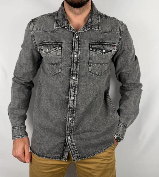 Camicia in denim grigio Tommy Hilfiger - L