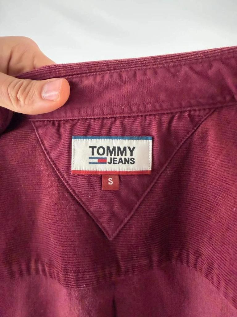 Chemise Tommy Jeans en Velours Bordeaux - S