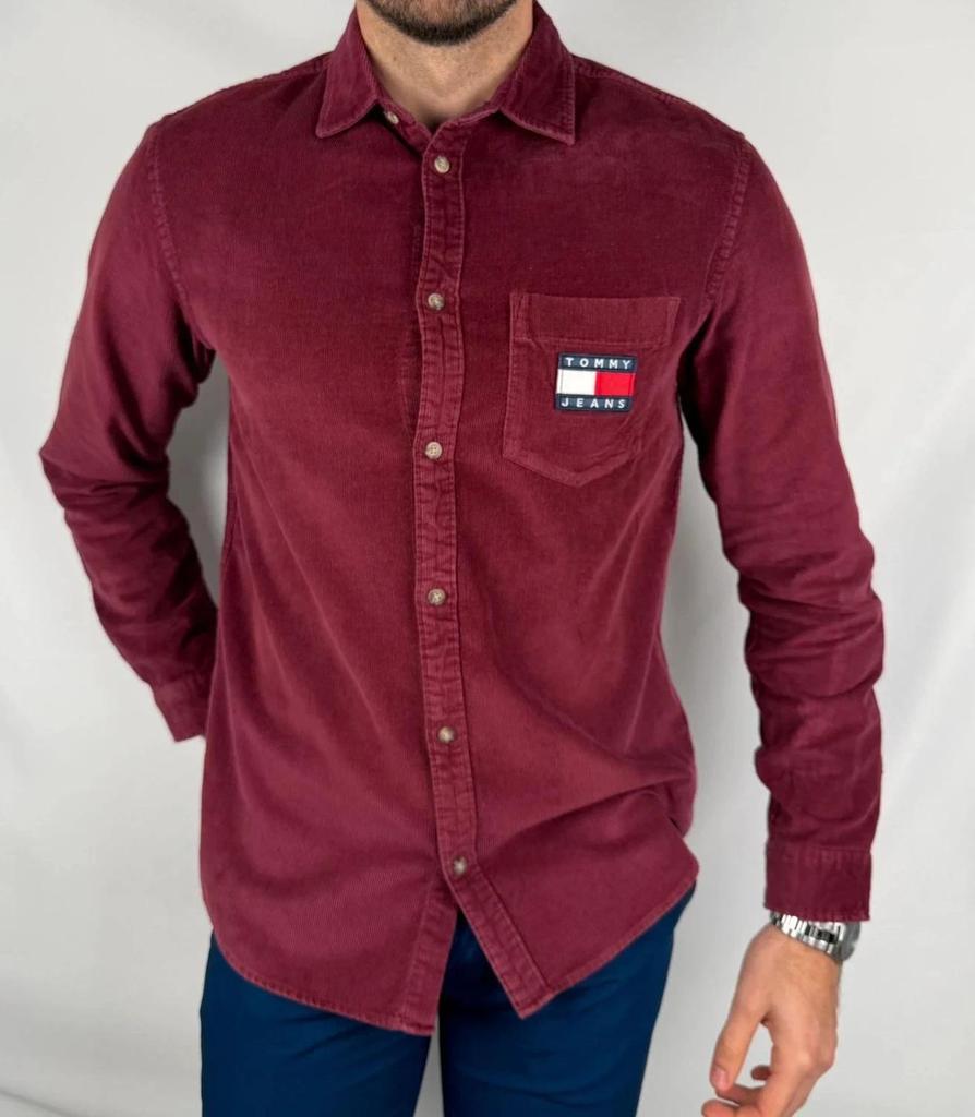 Chemise Tommy Jeans en Velours Bordeaux - S