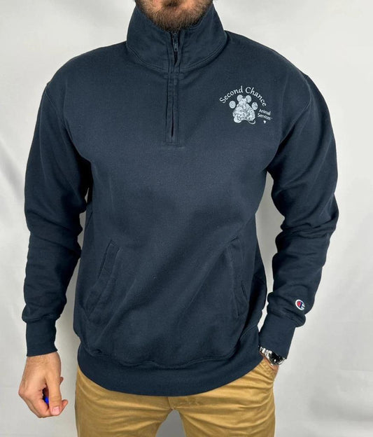 Felpa Champion con zip 1/4 blu navy - L